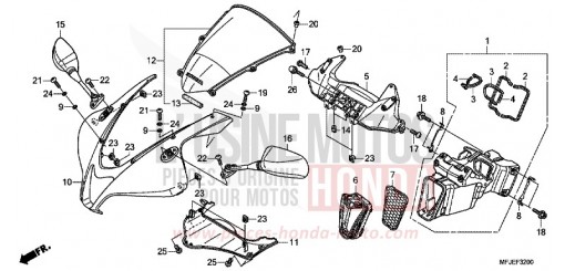 PANNEAU SUPERIEUR CBR600RRC de 2012